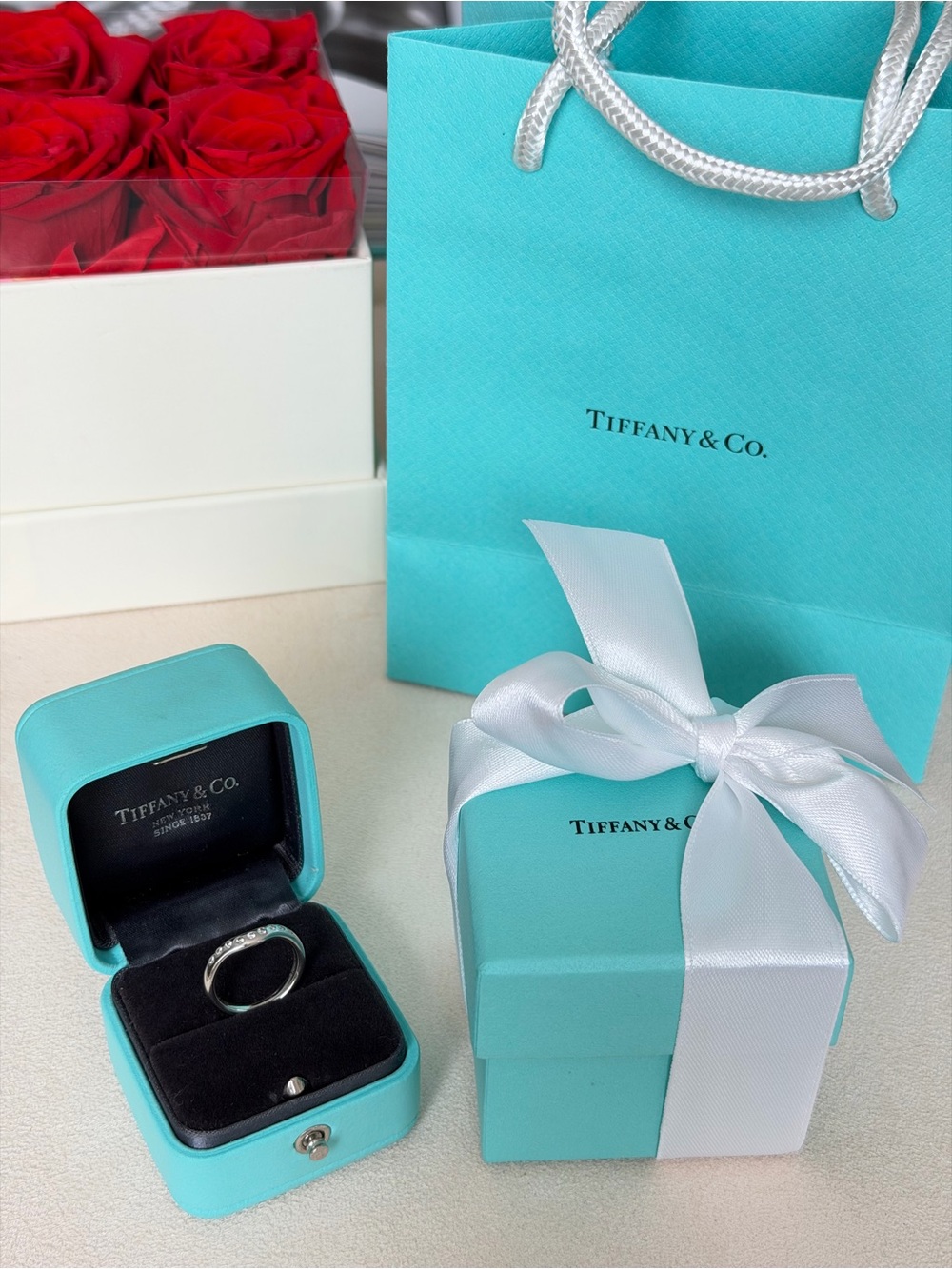 Tiffany & Co. Elsa Peretti Diamond Band Ring Platinum Size 4 $2,800
